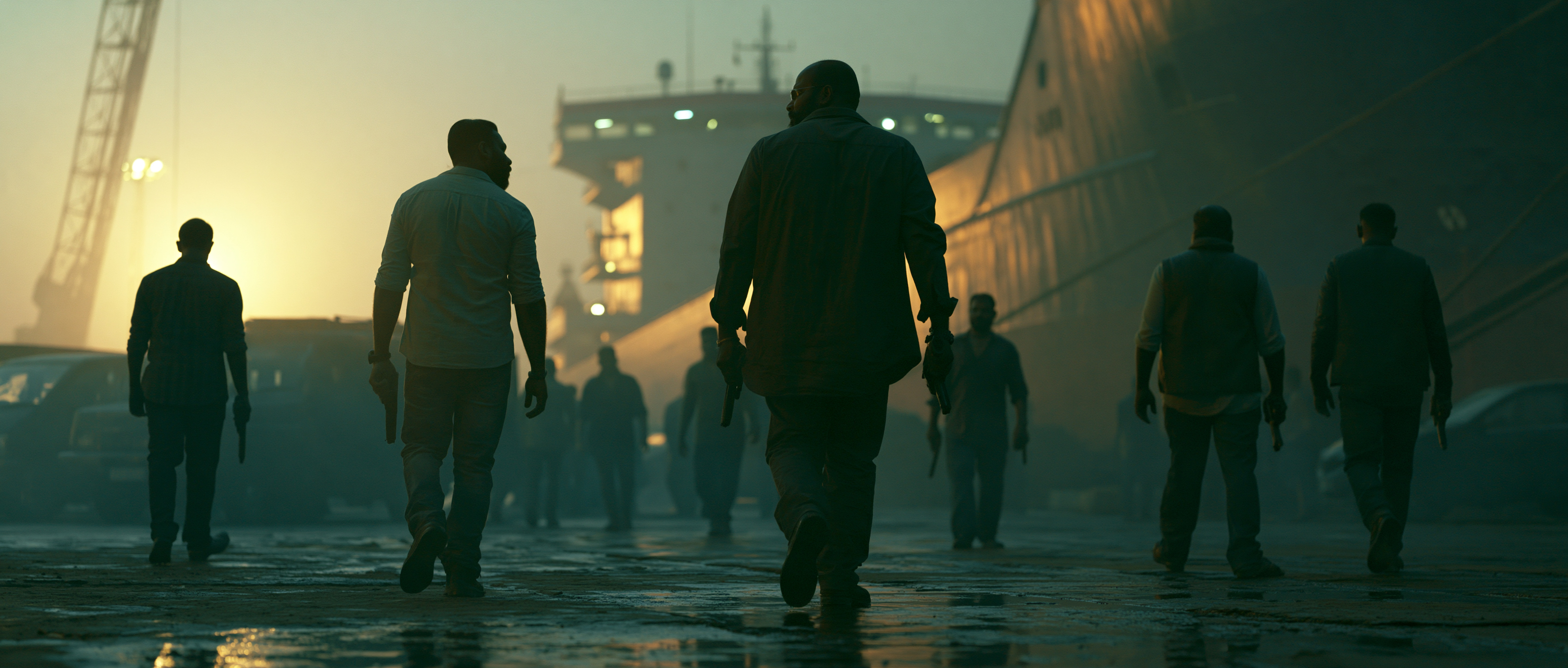 GOLDEN HOUR · GUNS IN SILHOUETTE